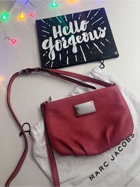 Marc Jacobs CLASSIC Q PERCY Pink Pebbled Leather Crossbody